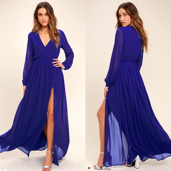Lulus Dresses & Skirts - Lulu's Royal Blue Maxi Dress